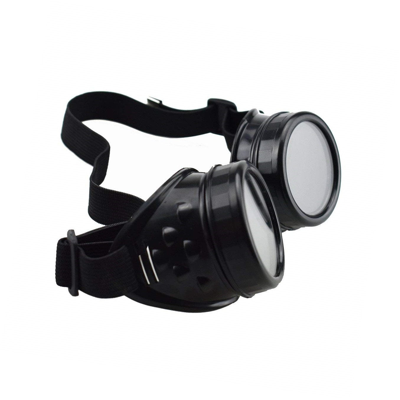 WEICHUAN Vintage Steampunk Goggles Mad Scientist Goggles Cosplay Punk Glasses for Adult, Women, Men Halloween Costume(Black)