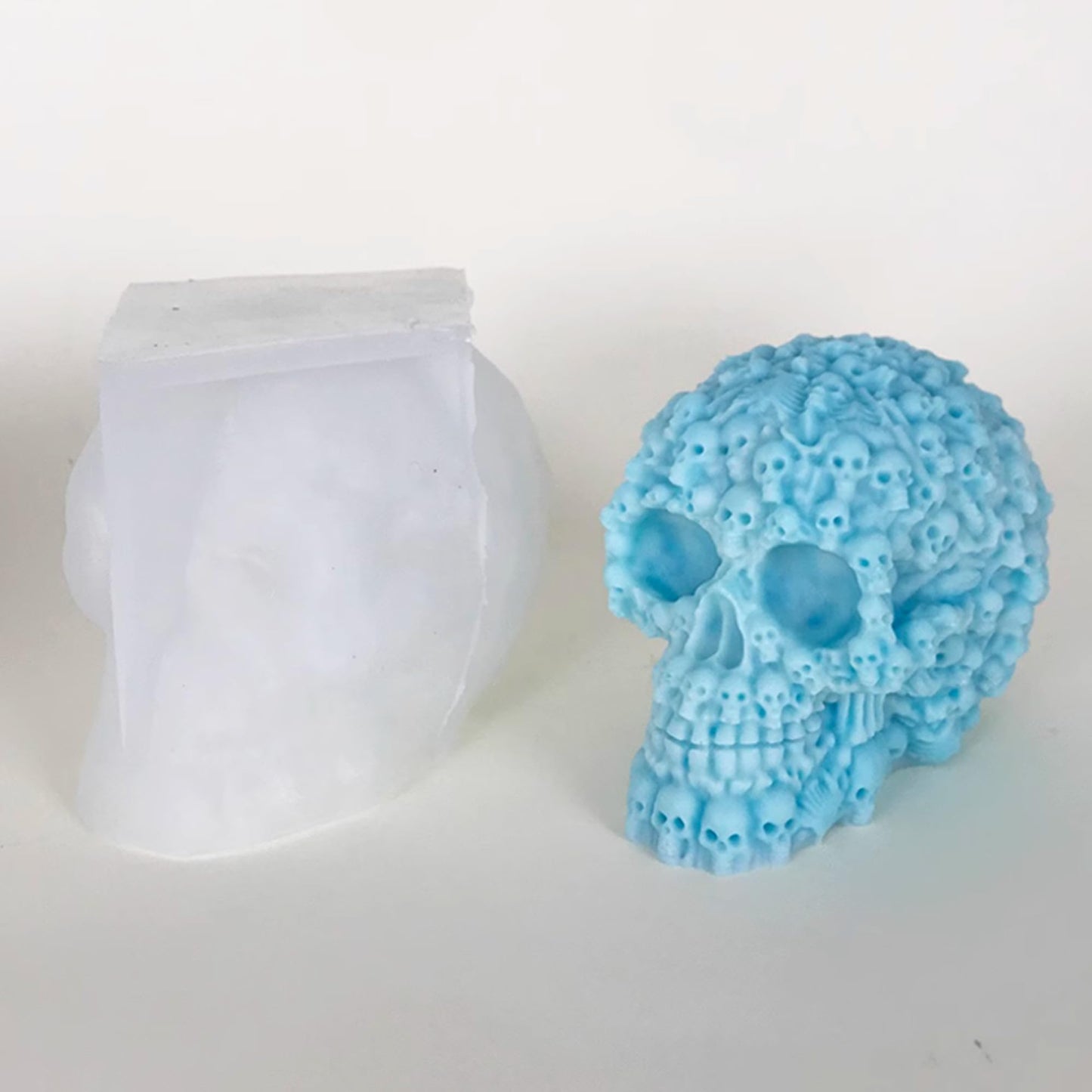 3D Skull Skeleton Silicone Candle Mold,Halloween Decorations Plaster Epoxy Resin Craft Molds,DIY Silicone Mould for Candle Wax Soap Chocolate Cake Making,New Popular Candle Moulds