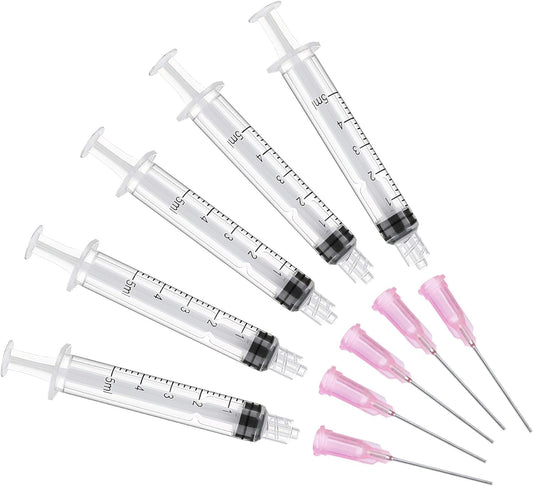 5 Pack 5ML/CC Premium Ink Filling Syringe with Blunt Needle Tip for Fountain Pen