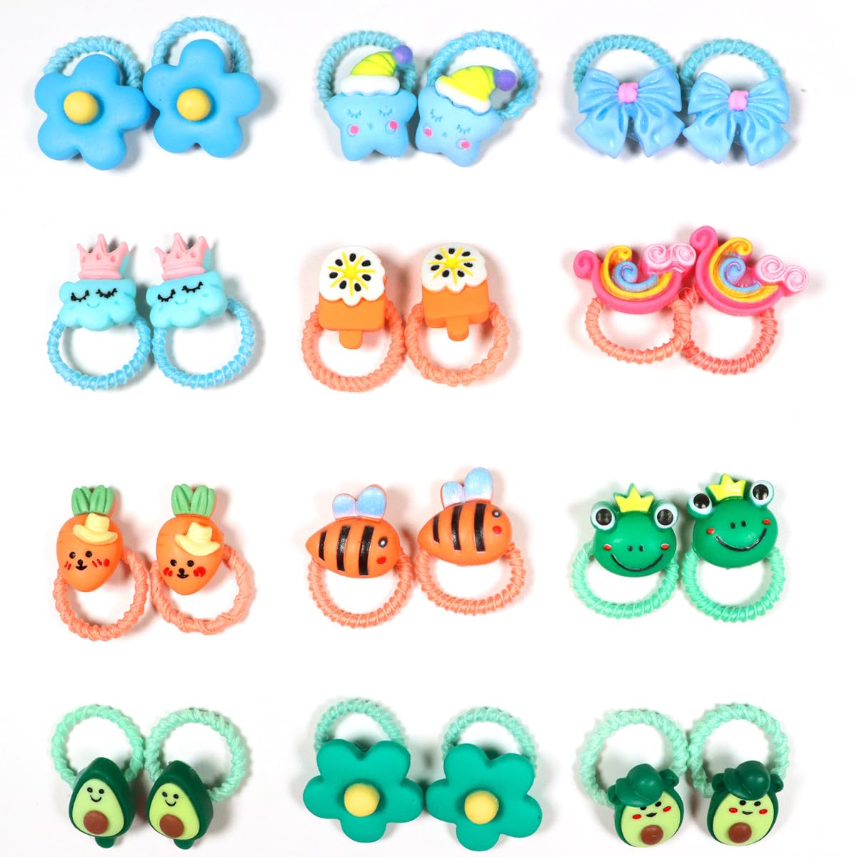 WillingTee 80Pcs Baby Hair Ties for Girls,Cute Small Hair Ties for Thin Hair,40 Pairs Ponytail Holders Elastic Hair Rubber Bands Hair Accessories for baby girls infant toddler kids