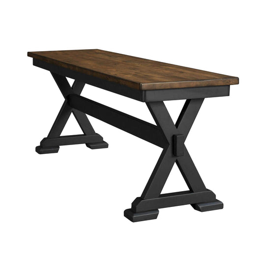 A-America Stone Creek Transitional Solid Wood Dining Bench in Chickory and Black