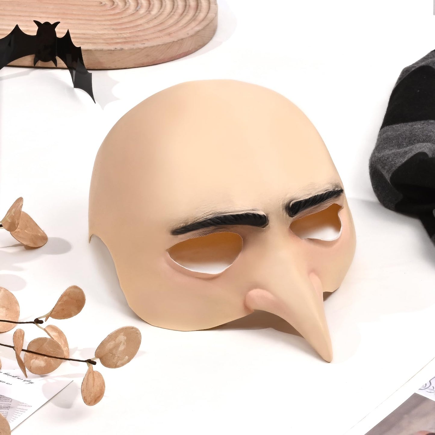 3Pcs Halloween Costume for Adult, 2025 Bald Cap for Men Halloween Black Gray Striped Scarf and Mesh Wig Cap,Cosplay Classic Characters Party Set