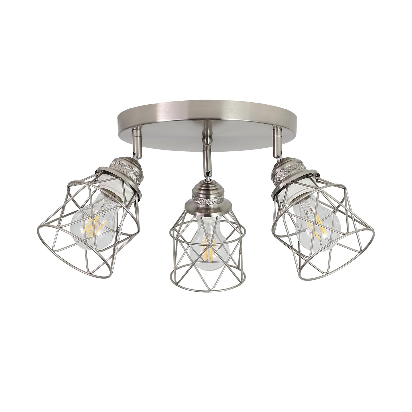 ABEAJAT Kitchen Light Fixtures - 3-Lights Multi-Directional Ceiling Lamp with E26 Base, Adjustable Flush Mount for Farmhouse Kitchen, Hallway, Dining Room, Entryway