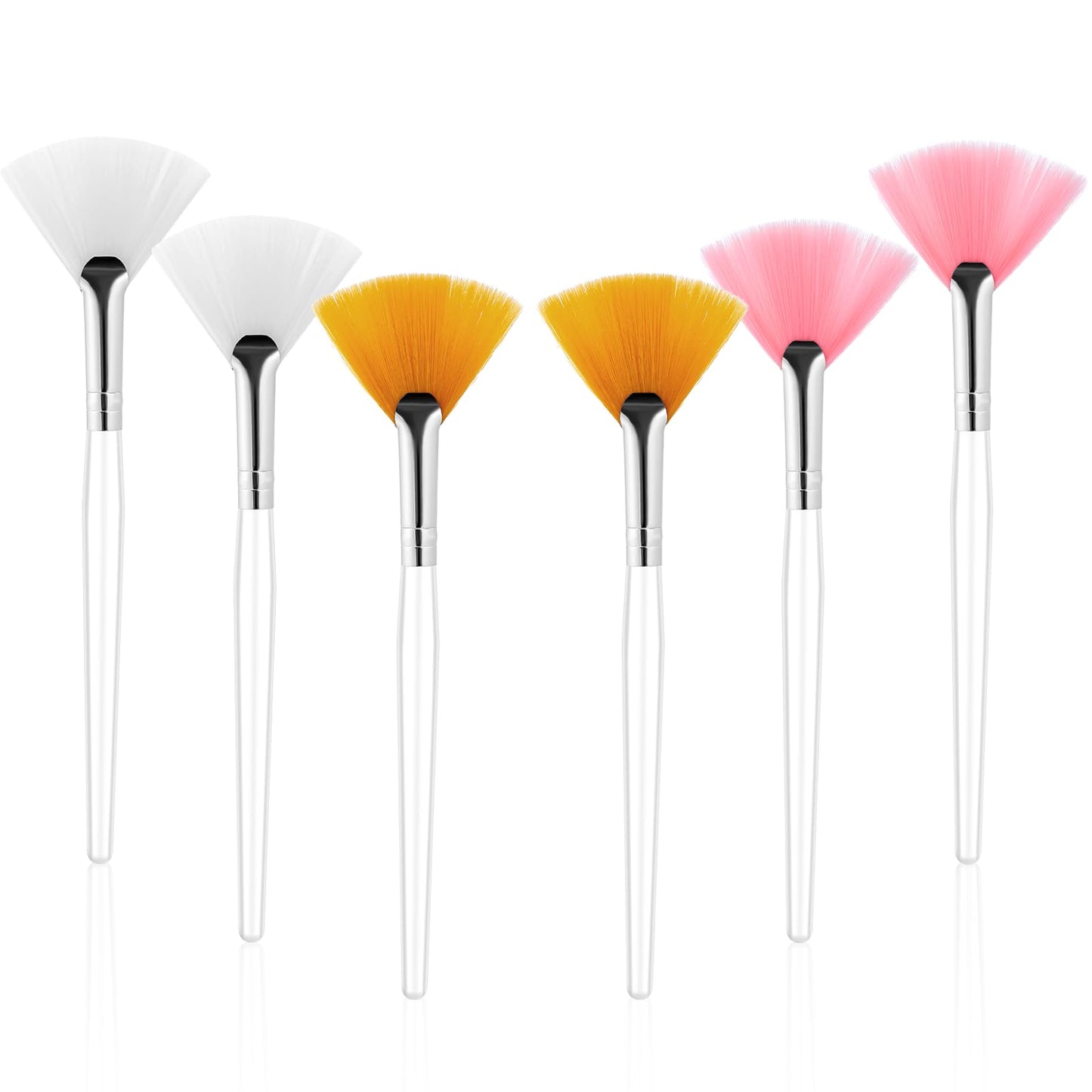 6PCS Fan Mask Brushes, Fan Brushes Esthetician, Chemical Peel Brushs, Facial Applicator Brush, Soft Makeup Brushs, Esthetician Cosmetic Brush for Mud Cream Makeup Peel
