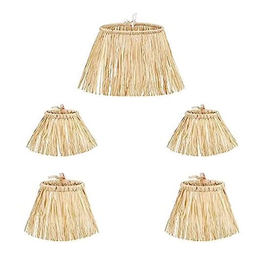 welezhu 5 Pieces Scarecrow Costume Set Include Raffia Scarecrow Straw Kit Scarecrow Hat for Halloween Harvest Party Accessory