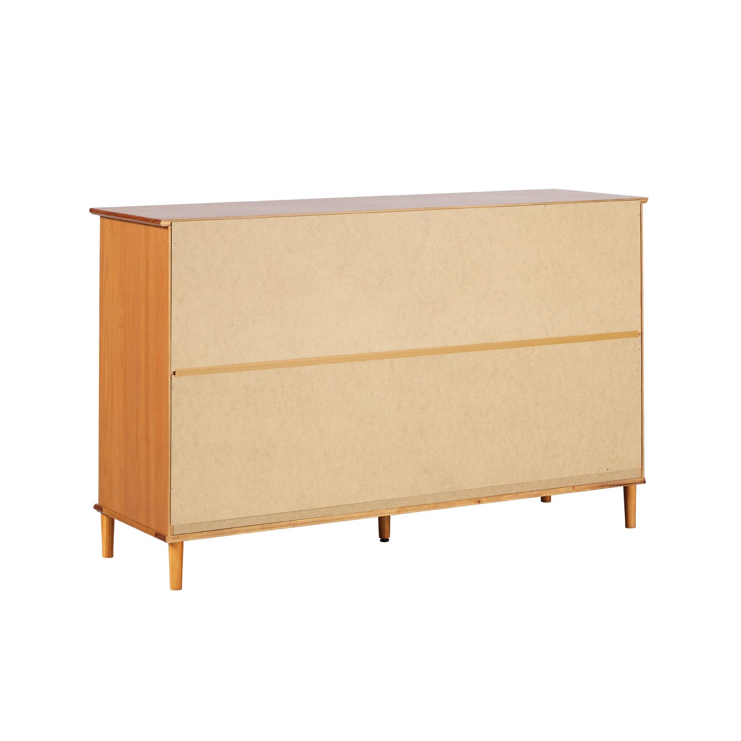 Walker Edison Modern 6-Drawer Solid Wood Dresser Bedroom Storage, 57 Inch, Caramel