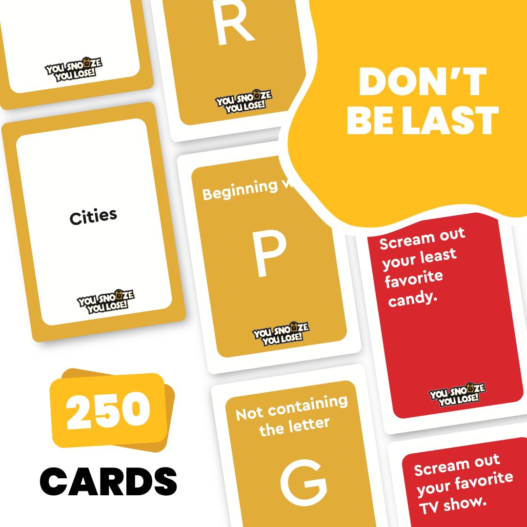 Viral Studios You Snooze You Lose – Fast-Paced Word Party Game for Teens & Adults | 200 Hilarious Matching Cards for Game Nights, Parties & Family Fun Ages 15+