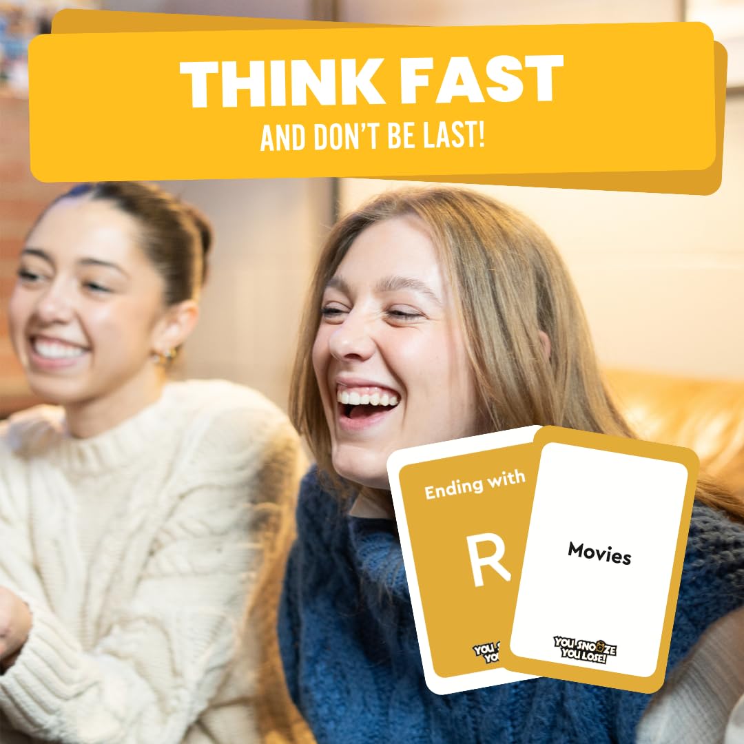 Viral Studios You Snooze You Lose – Fast-Paced Word Party Game for Teens & Adults | 200 Hilarious Matching Cards for Game Nights, Parties & Family Fun Ages 15+