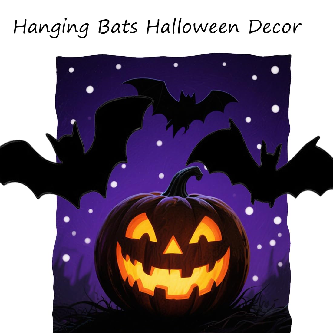 3D Bat Design LED Decoration, LED Halloween 3D Bat Decorative Wall Stickers, Light Up Bats Lighted Stickers Decor Light, Hanging Wall Luminous Glow Clings for Home Bar Halloween Party (LED-24PCS)