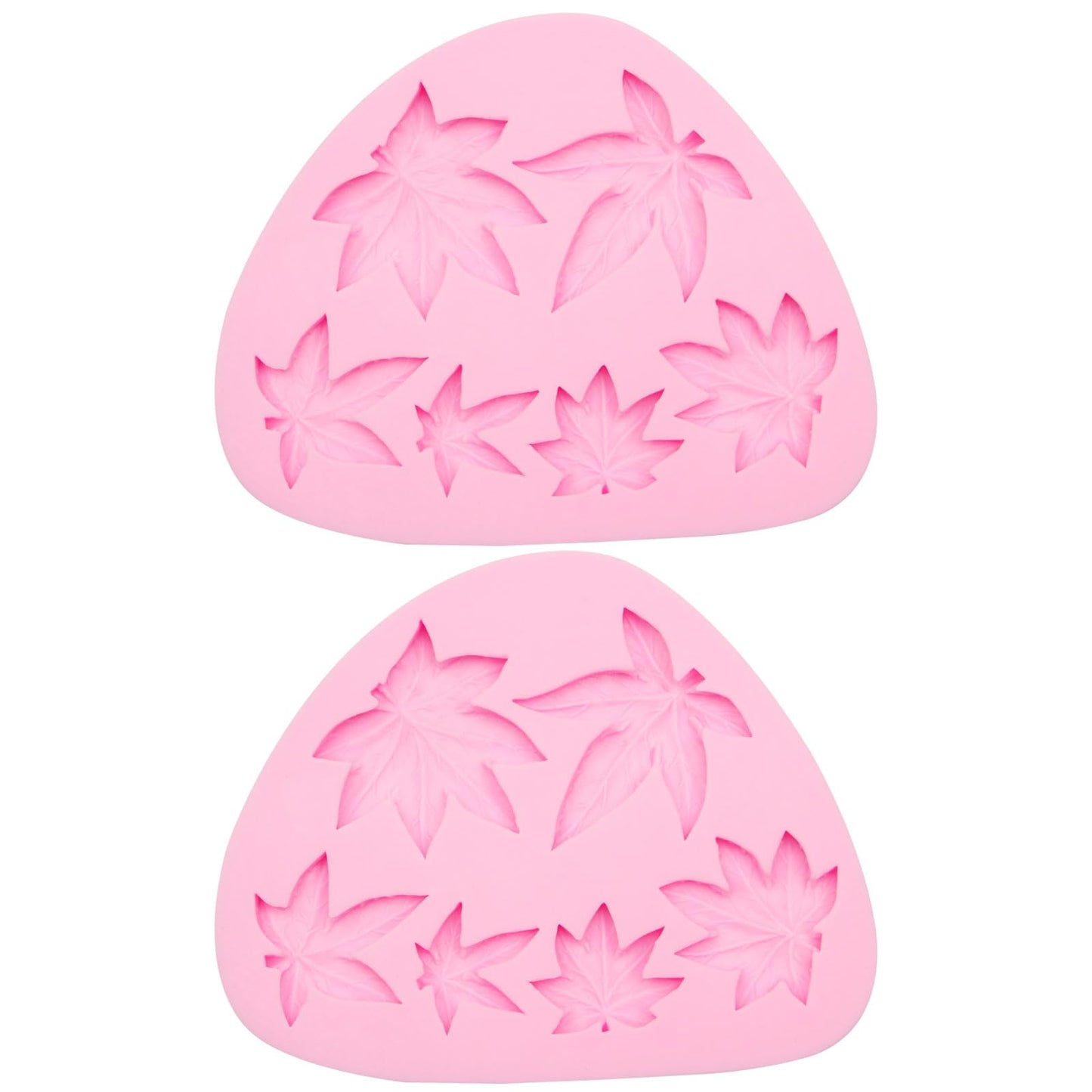 Weed Leaf Fondant Molds, Maple Leaf Silicone Molds, Plant Pot Leaves Cake Decorating Chocolate Tools for Baking Cupcake Topper Candy Cookie Dessert Clay Resin DIY Crafts Set of 2