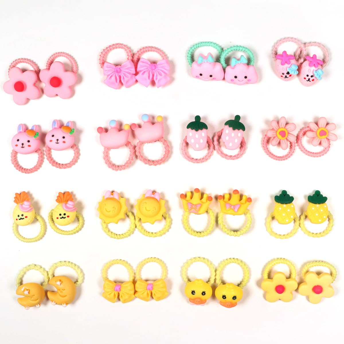 WillingTee 80Pcs Baby Hair Ties for Girls,Cute Small Hair Ties for Thin Hair,40 Pairs Ponytail Holders Elastic Hair Rubber Bands Hair Accessories for baby girls infant toddler kids