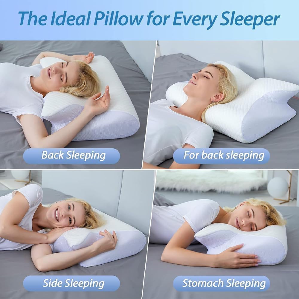 2025 Upgrade Neckhaven Pillow, Neckhaven Pillow Hospitality Collection, Neck Haven Pillows, Ergonomic Memory Foam Cervical Neck Pillow for Sleeping, for Back Stomach Side Sleeper (Black)