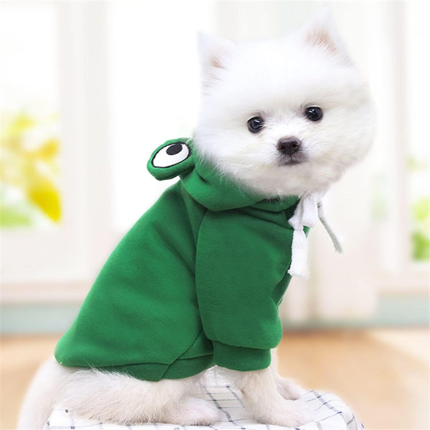 Warm Dog Winter Clothes Cute Fruit Dog Coat Hoodies Fleece Pet Dogs Costume Jacket for French Bulldog Chihuahua Ropa para Perro(Green,XS)