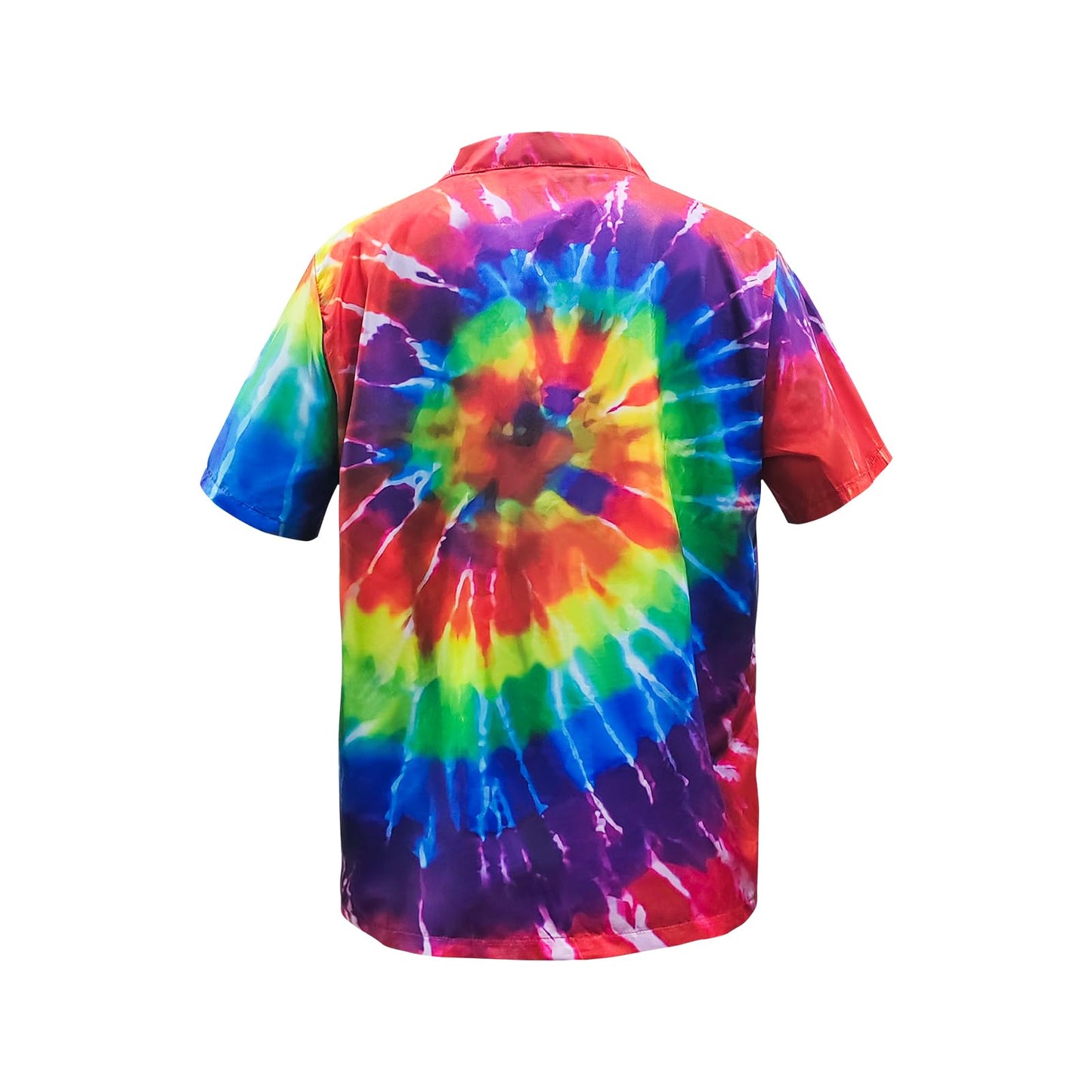 XonyiCos Hippie Costume for Men Women 60s and 70s Colorful Tie-Dyed Shirt Sunglasses Headband Peace Necklace 4-Piece Theme Party (Tie-dye 4 Piece Set, X-Large)