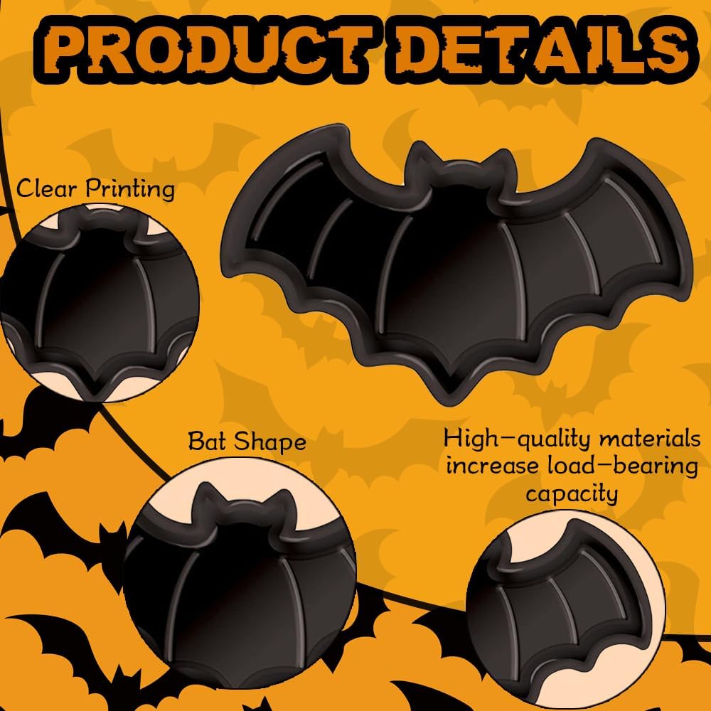 3 Pcs Halloween Bat Plates Plastic Bat Plates Black Halloween Party Supplies Halloween Snack Candy Dessert Plates for Halloween Party Birthday Party Table Decoration