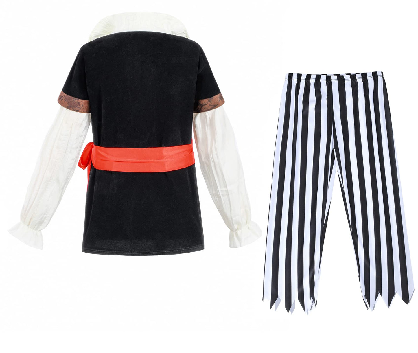 9 PCS Pirate Costume Kids Coat Pants Hat with Accessories Deluxe Set for Party Cosplay 3T-5T
