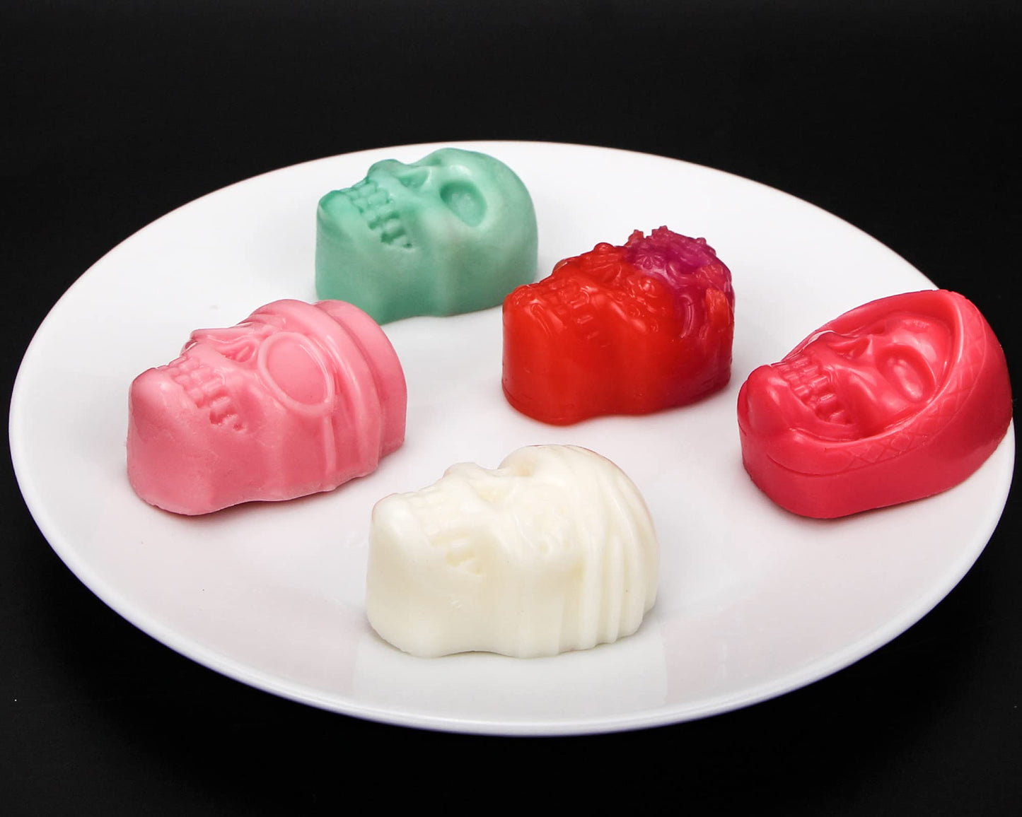 Webake Skull Chocolate Mold with 5 Different Shapes, Silicone Skeleton Mold for Halloween Chocolate, Candy, Jello, Ice, Cube, Treats, Pack of 2
