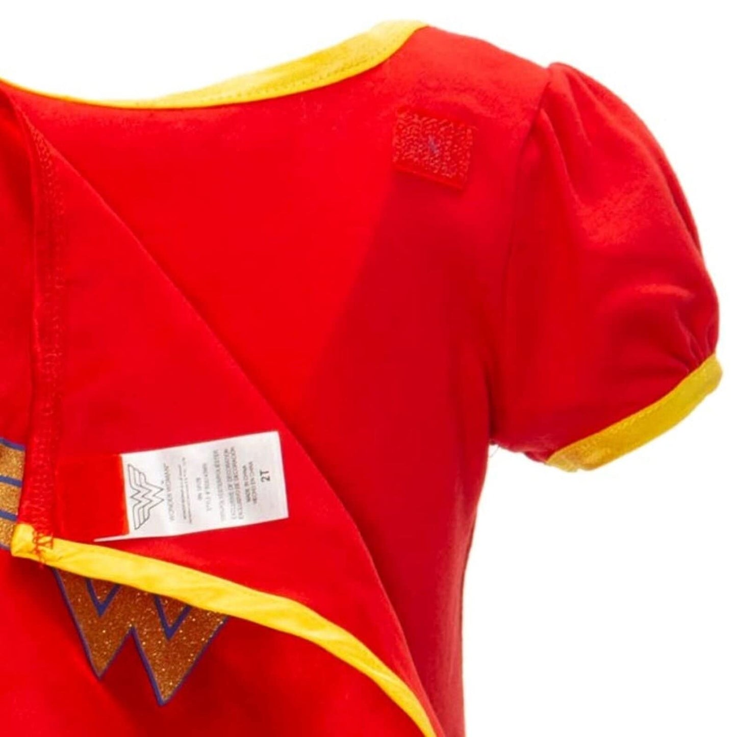 Wonder Woman Toddler Girls' Costume Dress with Gold Tiara Headband and Cape, Red (5T)