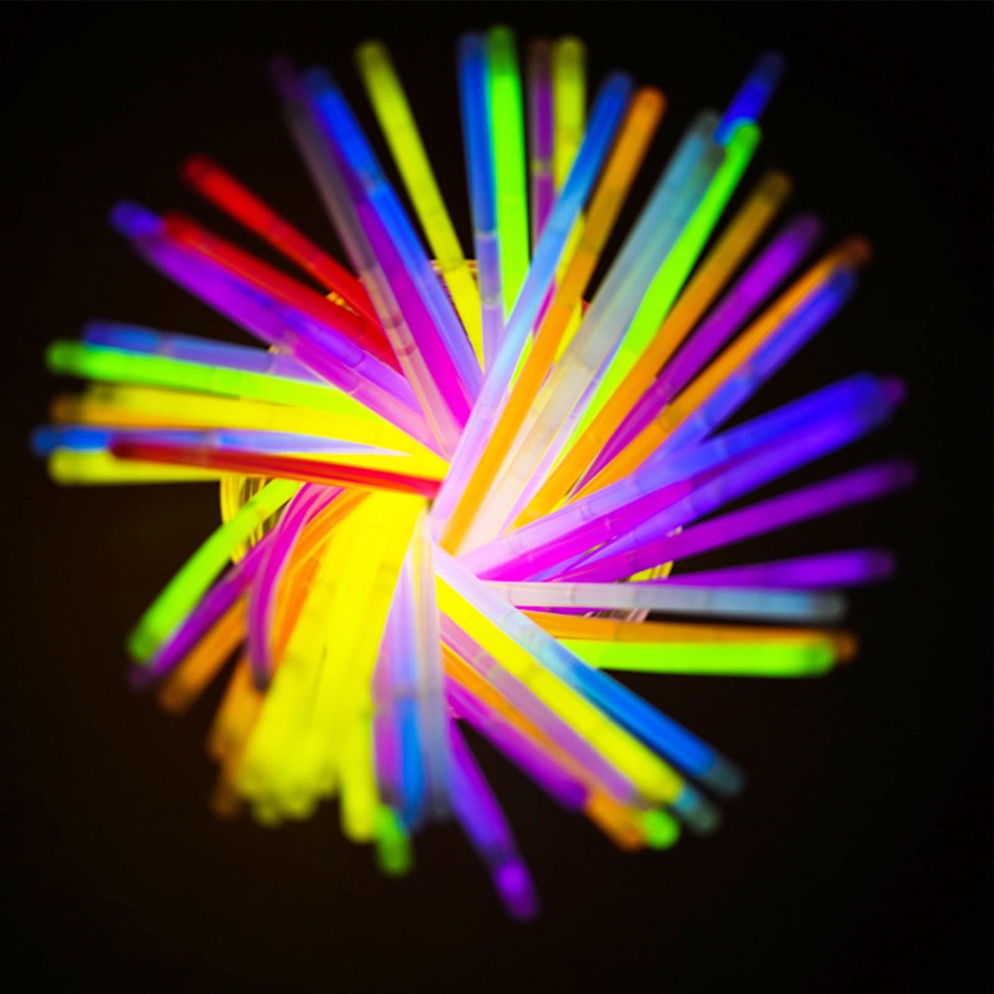 100PCS Glow Sticks Bulk Party Pack, Halloween Glow Sticks For Kids Camping, Glow In The Dark Sticks,8” Glow Party Supplies Bracelets with Connectors