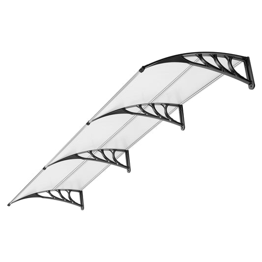 VIVOHOME Polycarbonate Window Door Awning Spliced Canopy Transparent with Black Bracket 40 Inch x 120 Inch
