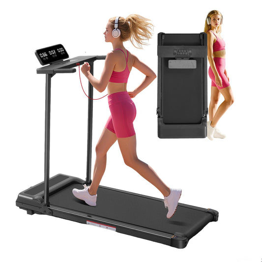Walking Pad Treadmill with Handle Bar, Compact Portable Treadmills for Home Small, Electric Walking Pads with Handles, 3.5HP Quiet Motor and LED Display, 400 LBS Capacity