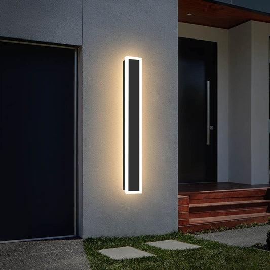 Xbuyee 36IN Modern Outdoor Wall Light LED Long Exterior Light Fixture IP65 Waterproof Wall Lamps, Dimmable 30W 2700LM Black Wall Sconce, 3000/4000/5000KSelectable, ETL Listed