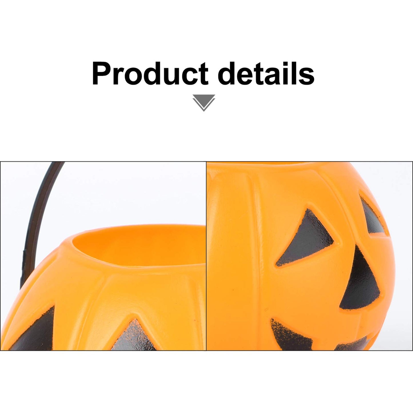 10PCS Halloween Plastic Pumpkins Portable Mini Pumpkin Buckets Pumpkin Candy Buckets Trick or Treat Pumpkin Candy Pail Holder (Orange)