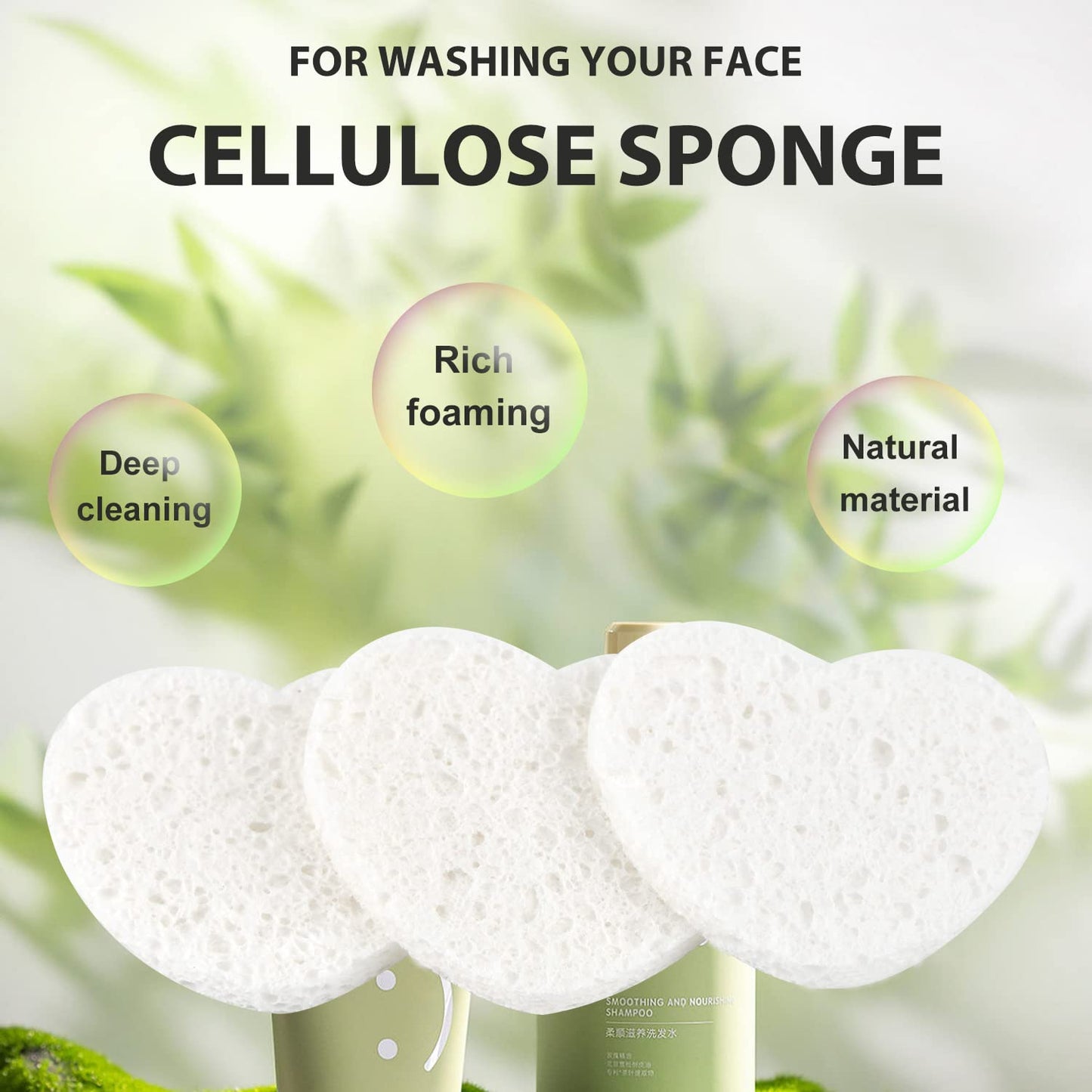 50-Count Facial Sponges Compressed, 100% Natural Cellulose Face Sponge Professional Cosmetic Spa Sponges for Face Cleansing, Exfoliating Mask, Makeup Removal for Travel and Home, White+Pink