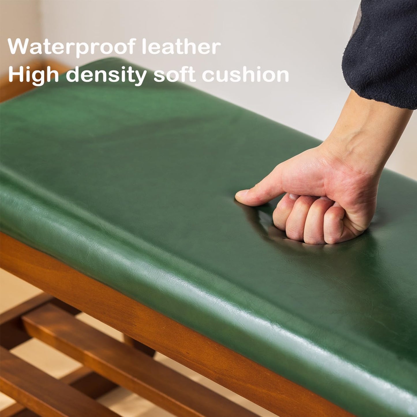 ABAMFUR Shoe Rack Bench, Solid Wood Entryway Bench with Flip-Open Storage Box for Entry, Hallway (Green-39.4")