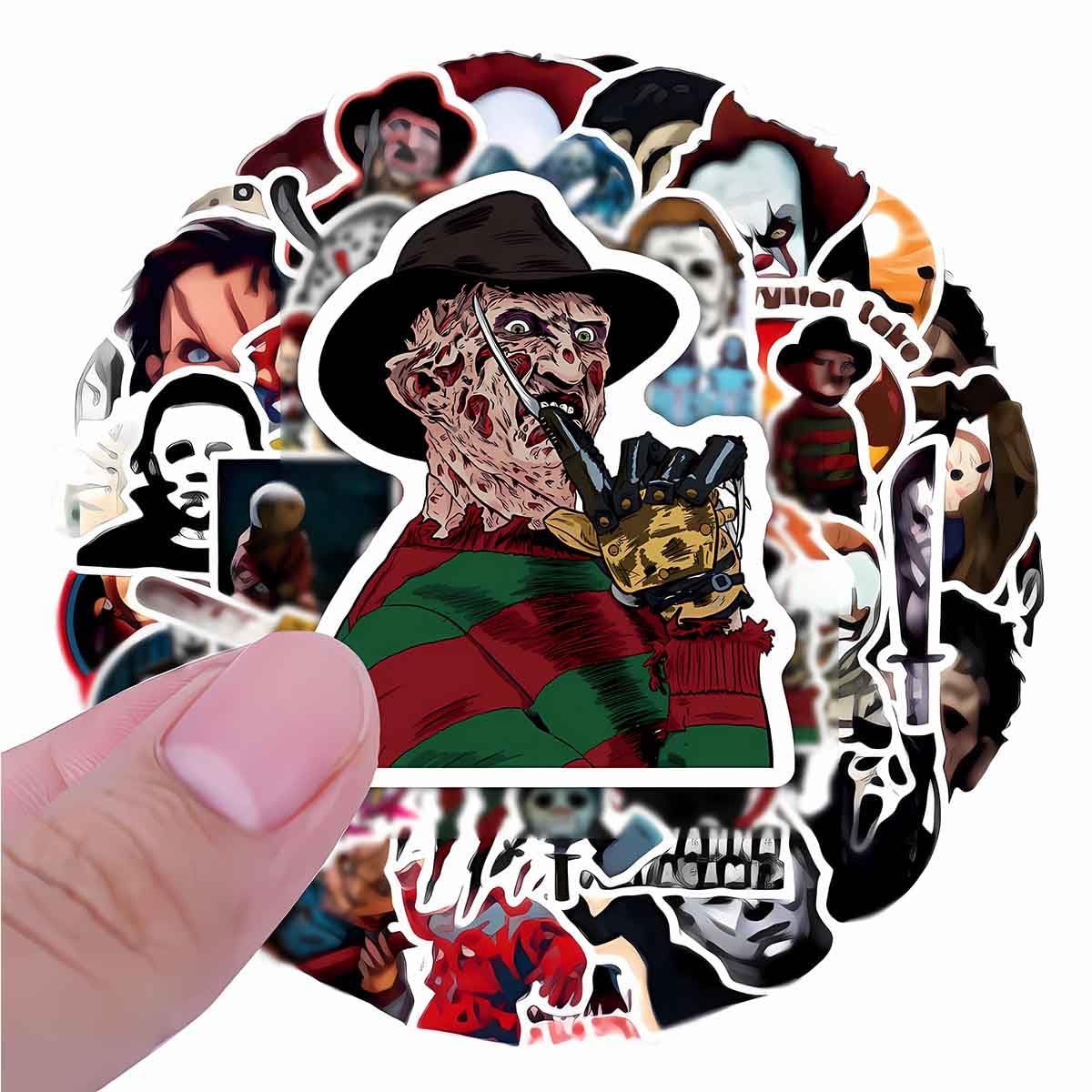 200 Pcs Horror Stickers, Vinyl Waterproof Laptop Decals Water Bottle Stickers, Horror Movie Theme Decor Halloween Stickers Scary Gift for Teens Adults
