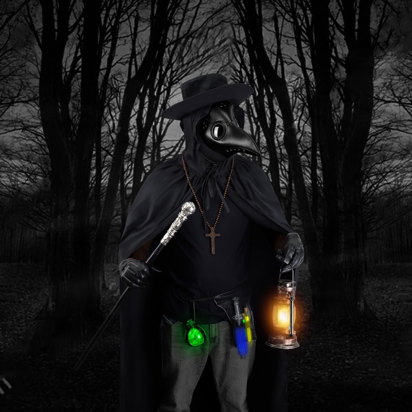 WETRBWEH Mens Halloween Costumes of Plague Doctor Mask Adult, Plague Doctor Costume Scary Halloween Masks for Adults