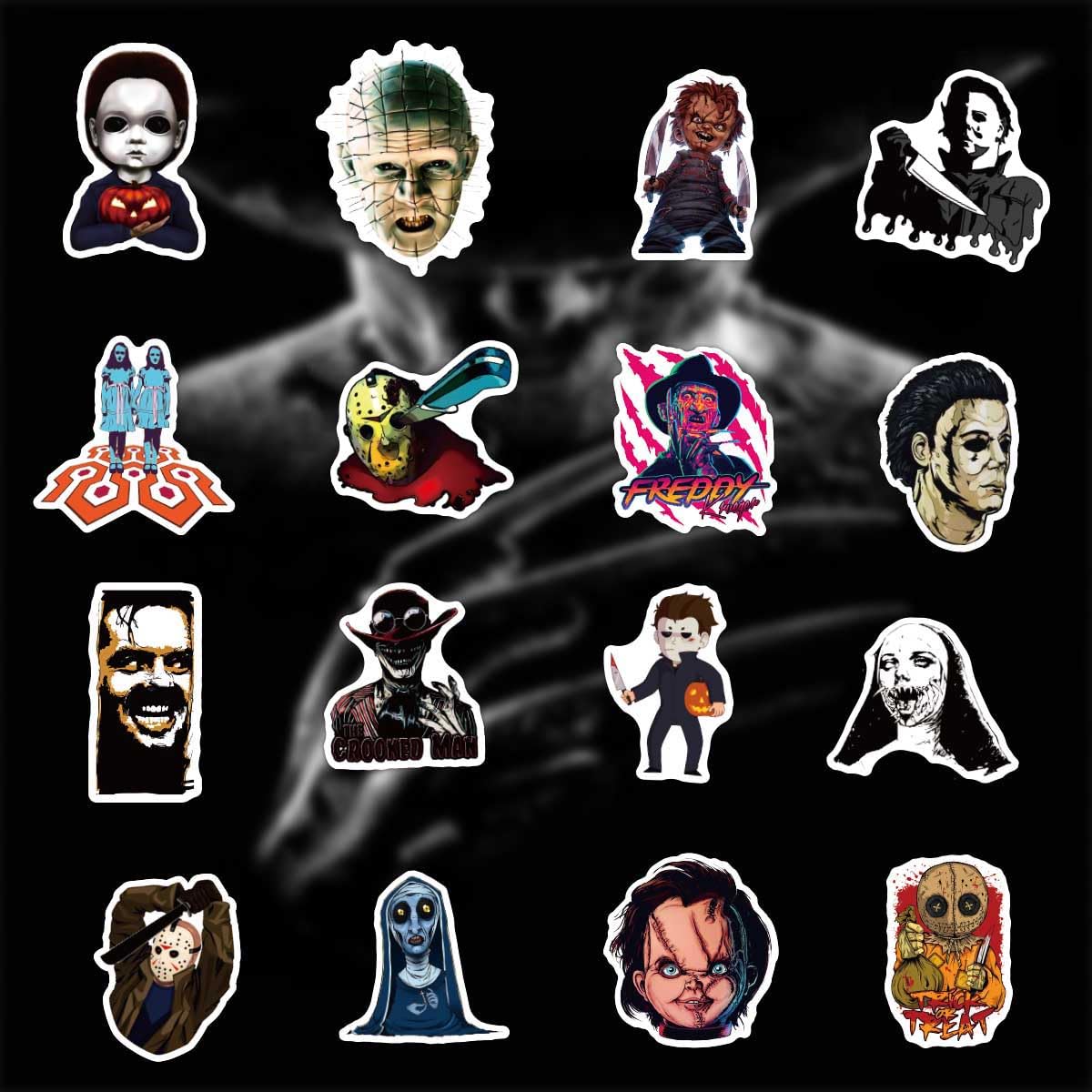 200 Pcs Horror Stickers, Vinyl Waterproof Laptop Decals Water Bottle Stickers, Horror Movie Theme Decor Halloween Stickers Scary Gift for Teens Adults