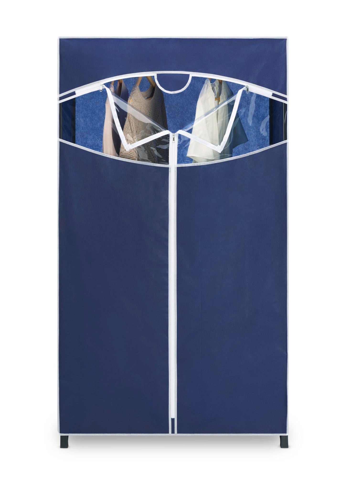 Whitmor 36-inch Clothes Closet - Double Door Portable Closet - Store Seasonal Clothing - Blue Fabric Cover