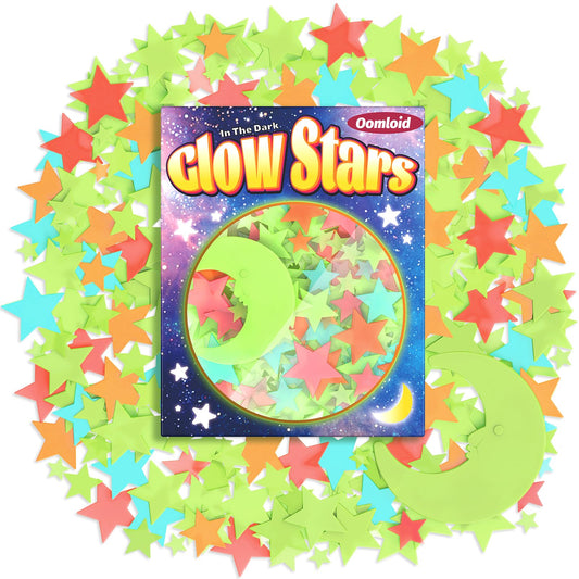 201 Pcs Glow in The Dark Stars Stickers for Ceiling, Multicolor Toddler Wall Room Decor Gifts, Luminous 3D Glowing Stars Stocking Stuffers for Kids Boys Girls