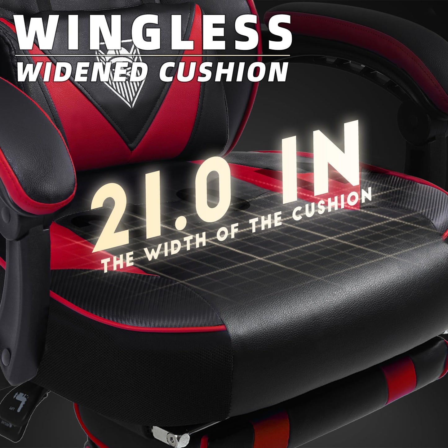 Vonesse Gaming Chair,Computer Chair with Footrest and Massage,Reclining Gaming Chairs for Adults,Big and Tall High Back Gamer Chair (Red/Black)