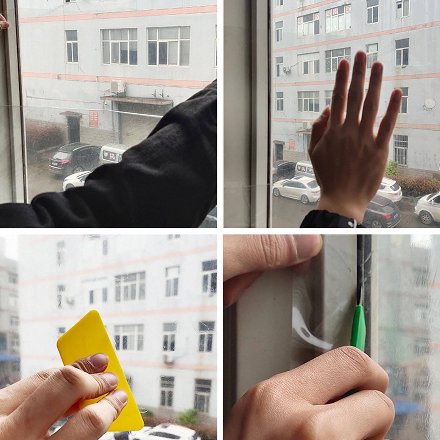 4Mil Clear Window Security Film, Shatterproof Film, Transparent Self-Adhesive Window Safety Film, Anti Shatter Tempered Glass Film for Home and Office Protective