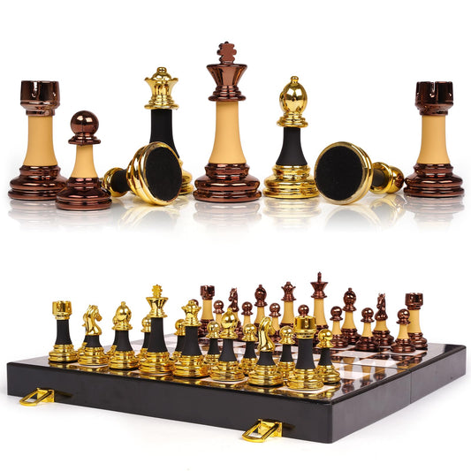 15" Acrylic Chess Sets for Adults Kids with Zinc Alloy + Acrylic Chess Pieces & Portable Folding Wooden Chess Board Travel Tournament Chess Set Strategy Board Game Gift – Chessmen