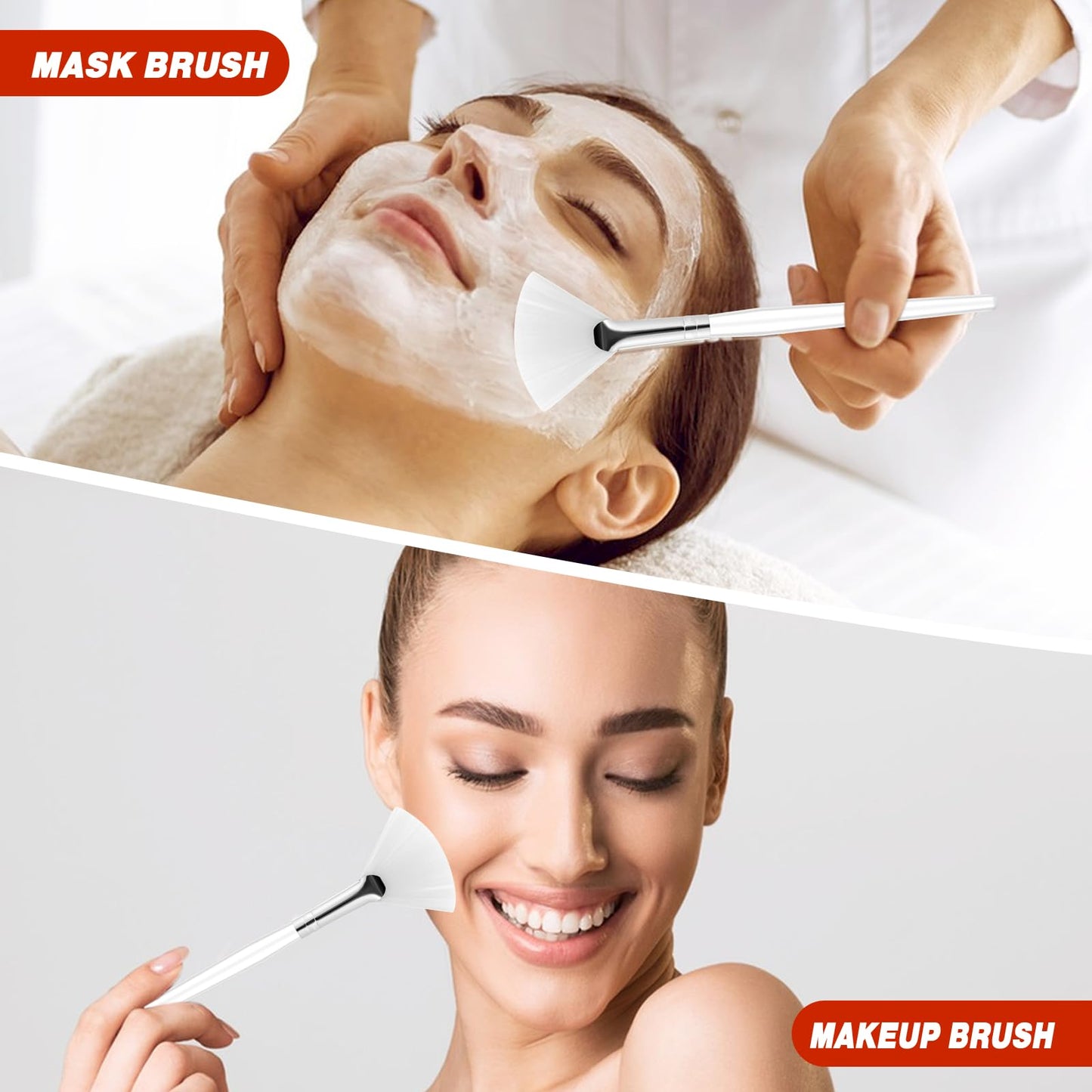 4PCS Fan Mask Brushes Masks Applicator Tool Soft Makeup Acid Masks Applicator Brush Esthetician Cosmetic Brush Fan Brush for Esthetician, Face Brushes for Mask