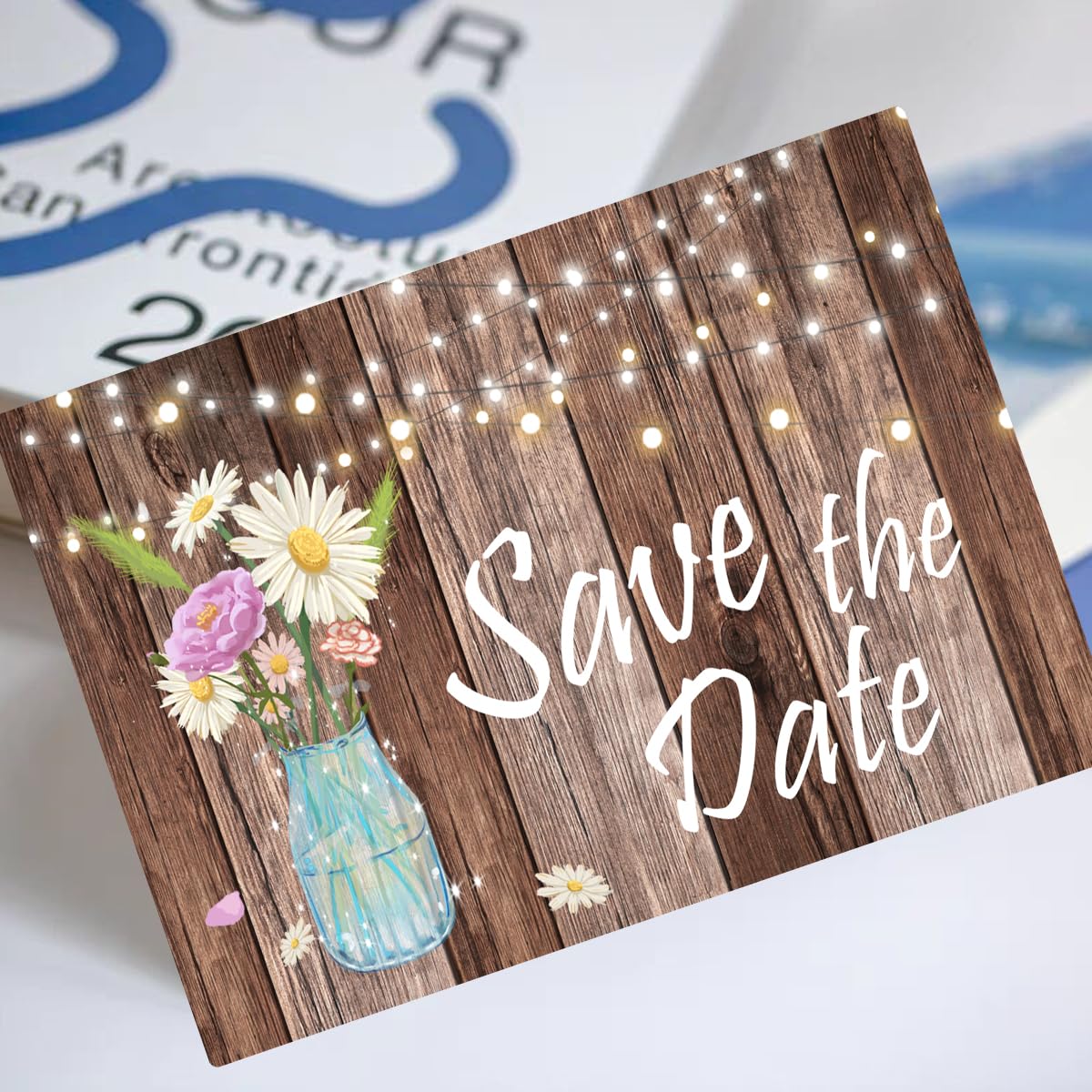 4" x 6" Rustic Save The Date Postcards 50pcs Birthday Invitation Event Reminder Cards Wedding Invitation Cards with Mailing Side for for Wedding, Engagement, Anniversary, Baby Shower, Birthday Party