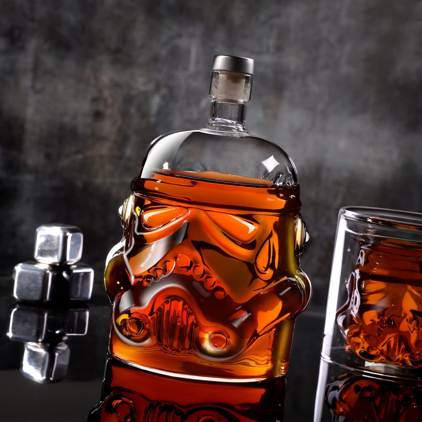 Whiskey Decanter Set Transparent Creative with 2 150ml Glasses, Whiskey Carafe for Brandy,Scotch,Vodka,Gifts for Dad,Husband,Boyfriend