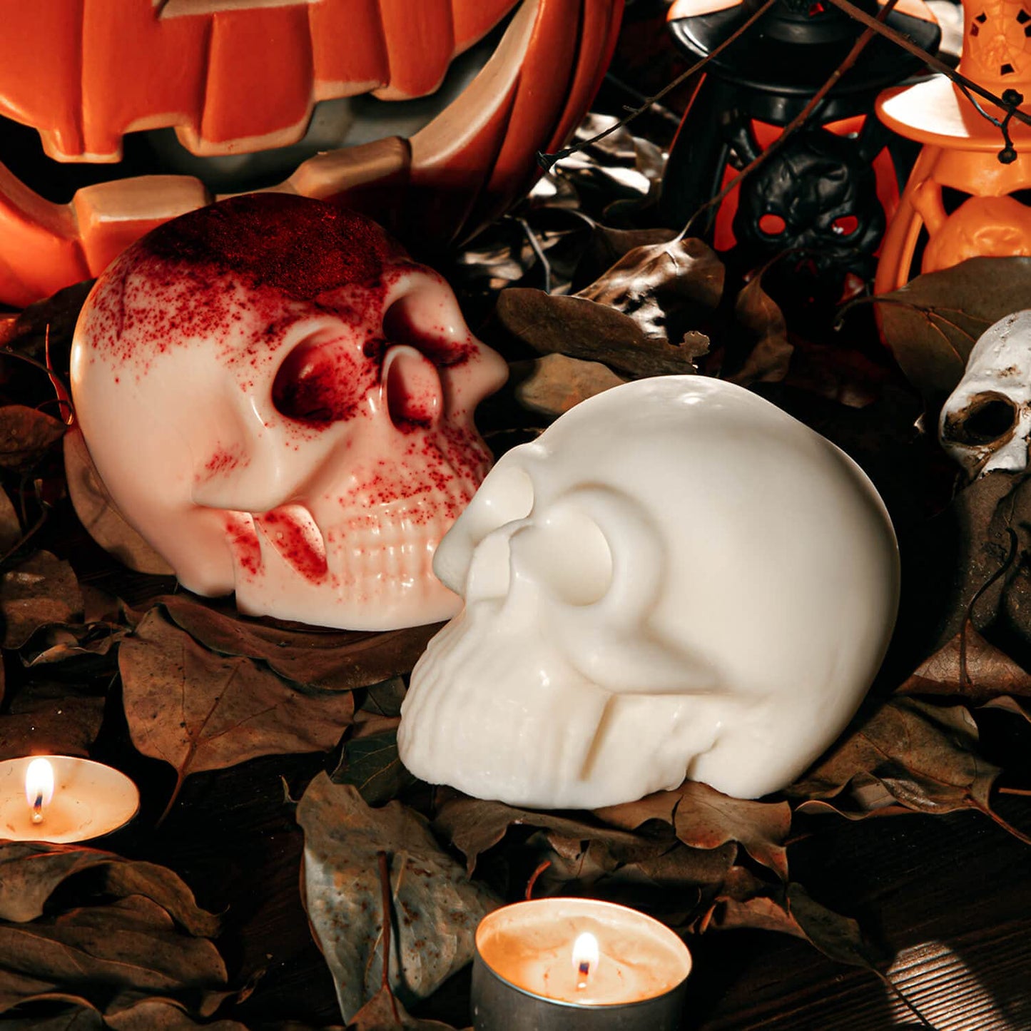 3D Skull Resin Molds, 2 Pack Skull Candle Molds, Silicone Skull Shape Handmade Candle Making Mould, DIY Craft Resin Mold for Fondant Cake, Aromatherapy Candle, Chocolate, Soap, Candy