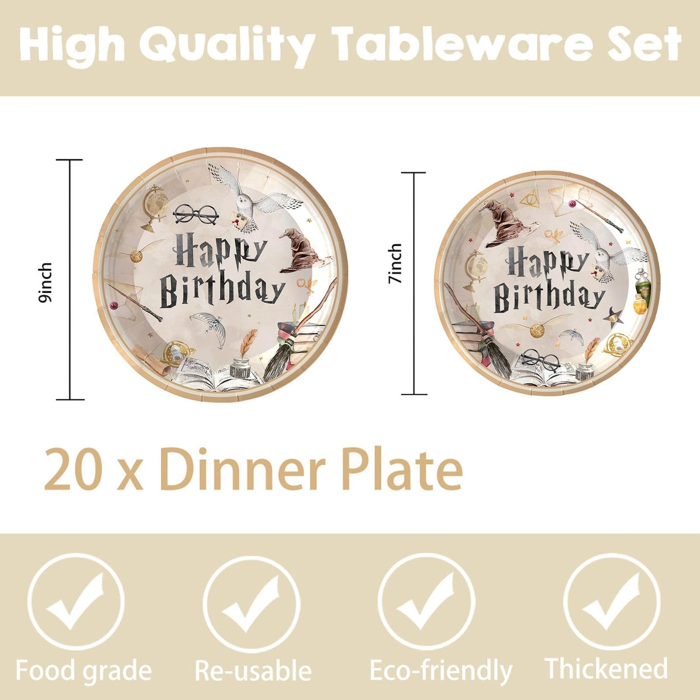 140PCS Birthday Party Paper Plates Napkins Birthday Party Supplies Paper Cups Dessert Plates Kids Boys Birthday Decorations Set for 20 Guests