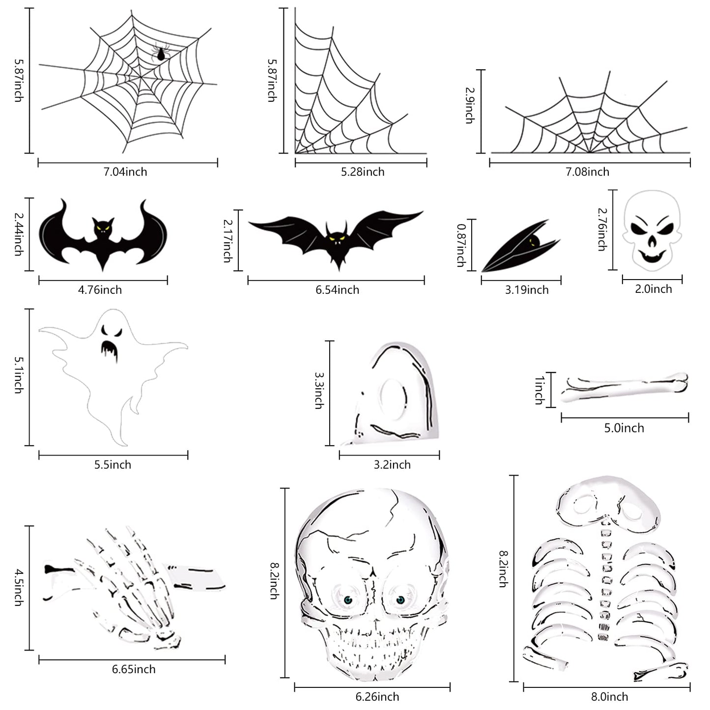 140PCS Halloween Window Clings Decor for Halloween Decorations, Double Side Window Stickers Removable Glass Decals for Party Decorations Indoor