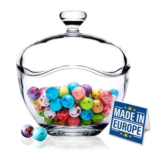 Volarium Candy Jars for Candy Buffet, Candy Dish with Lid, Glass Bowl and Food Storage Container, Decorative Cookie Jars, Apothecary Jars
