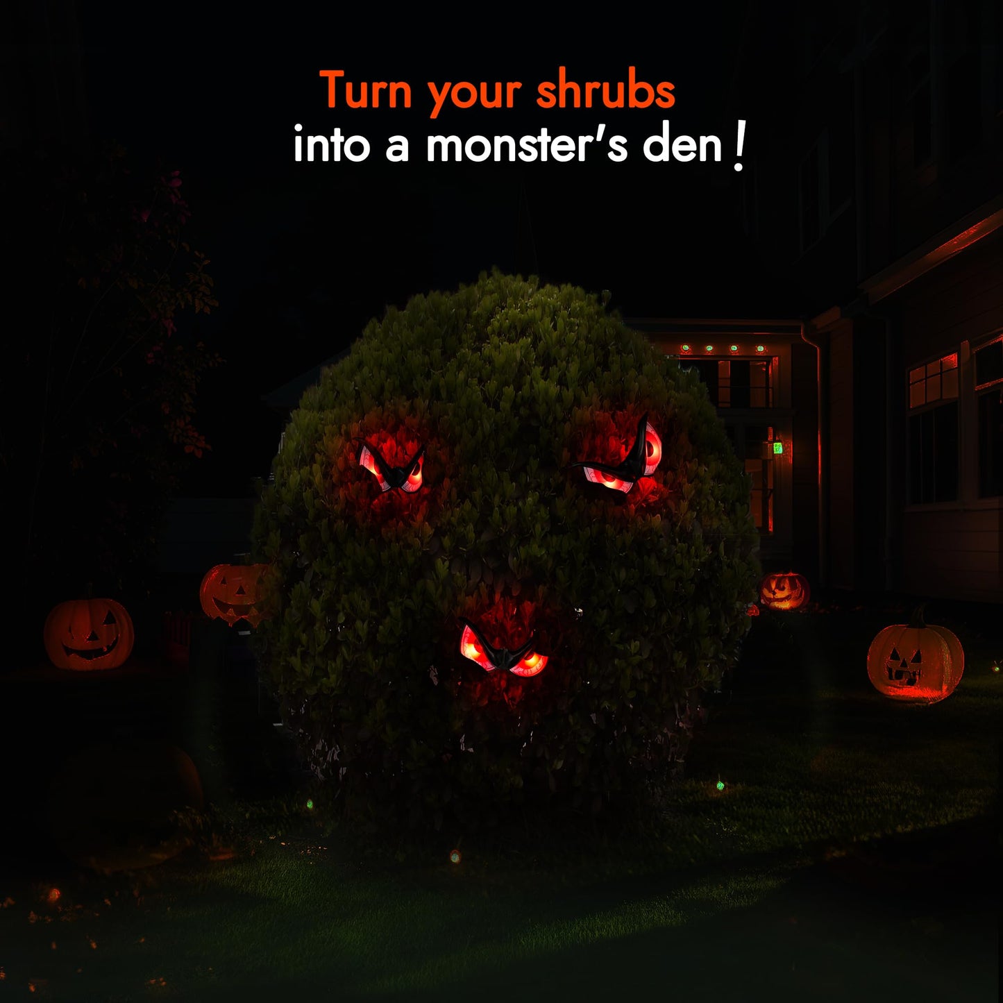 WBao Halloween Decorations Flashing Spooky Eyes Lights, Realistic Light-Up Eyes with 3 Lighting Modes & Timer, Waterproof Battery Operated Scary Eyes for Windows, Trees, Graveyard Decorations, 5 Pack