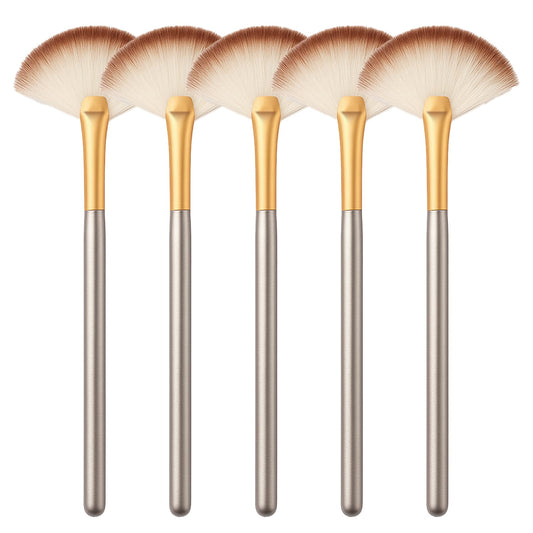 5PCS Fan Mask Brushes, Fan Brushes for Facials, Face Mask Brush for Women, Soft Fan Facial Mask Applicator Tools Brush for Glycolic Peel Masques Chemical Peel Brush