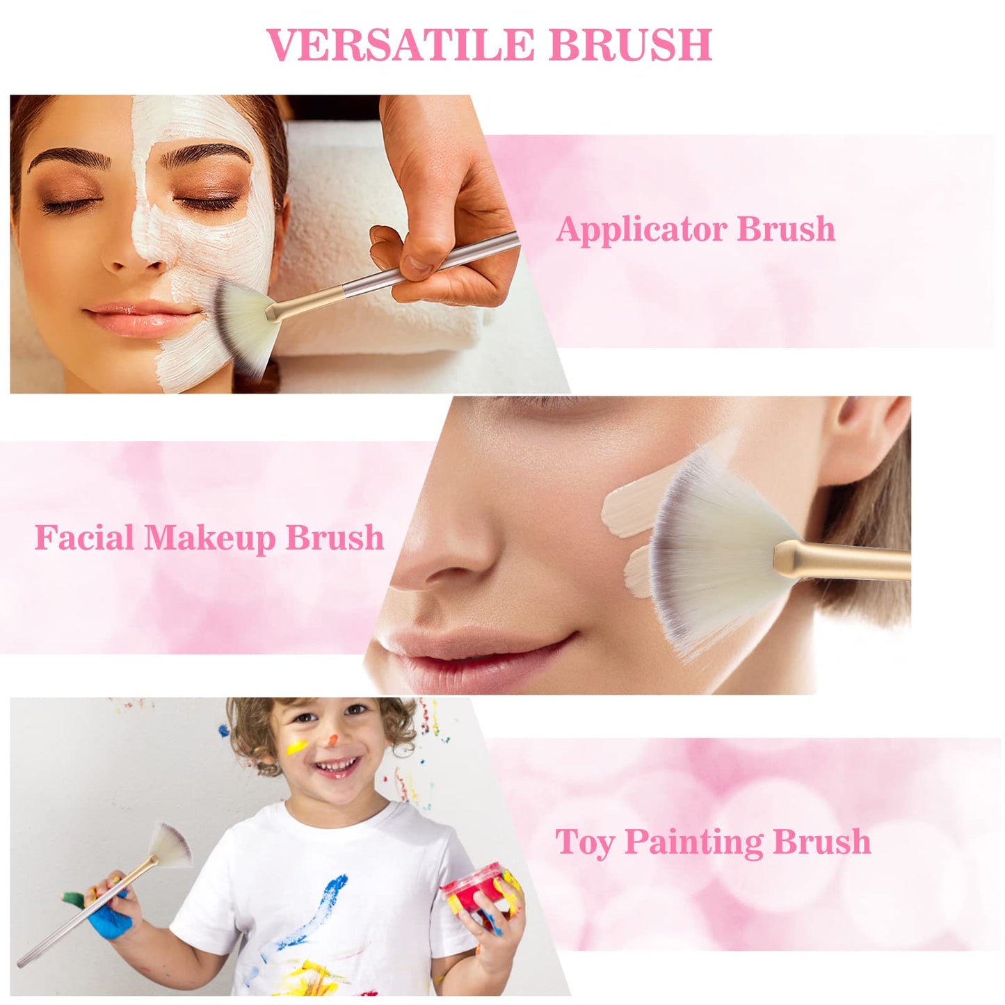 10 Pcs Fan Brushes for Facials, Fan Mask Brushes, Soft Facial Brushes Applicator for Mask Mud Cream Makeup Estheticians
