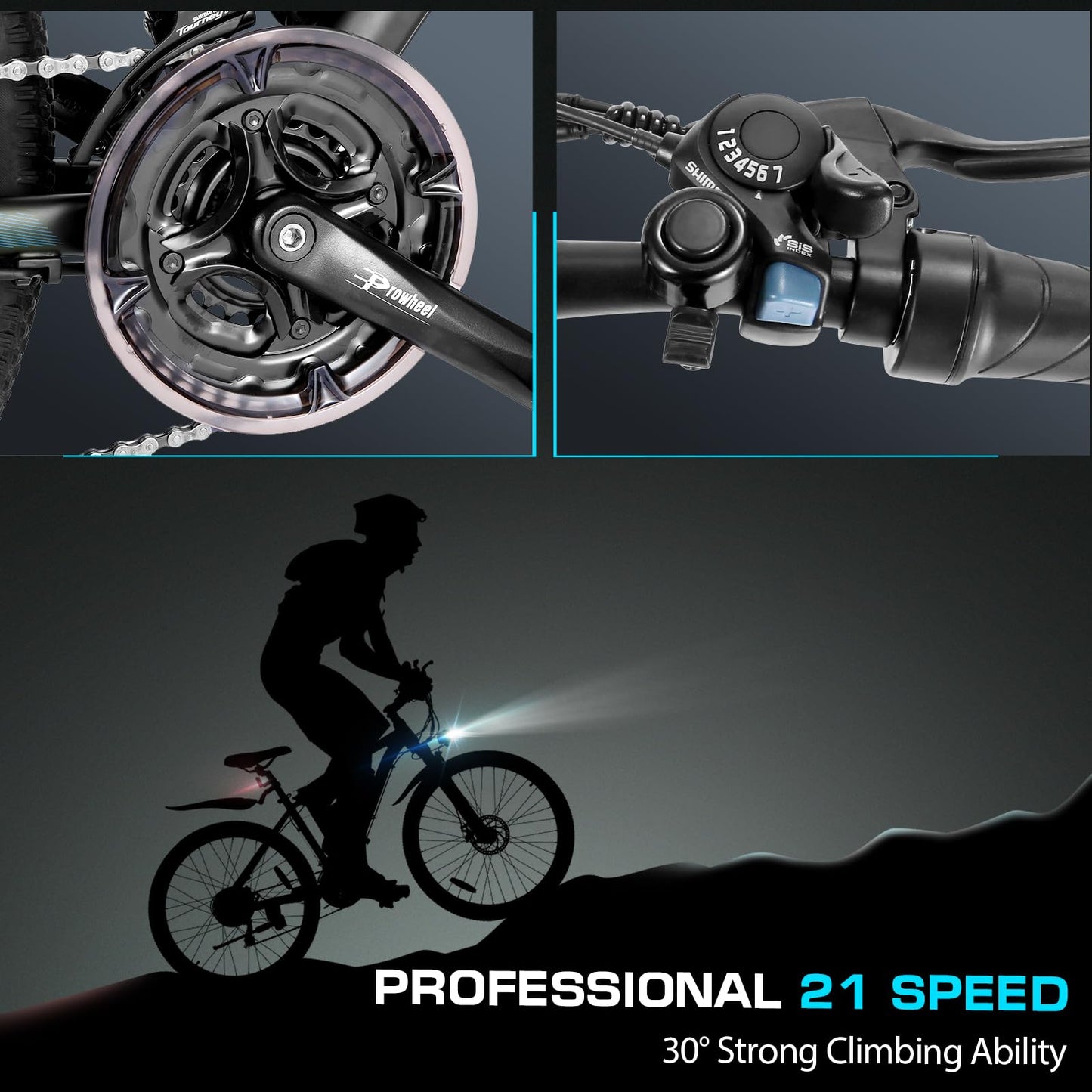 Vivi Electric Bike, 27.5" Electric Bike for Adults, Peak 1000W Ebike 22MPH Electric Mountain Bike with 48V 499.2WH Battery, Up to 50 Miles, 21 Speed Adult Electric Bicycles, SGS Certified to UL2849