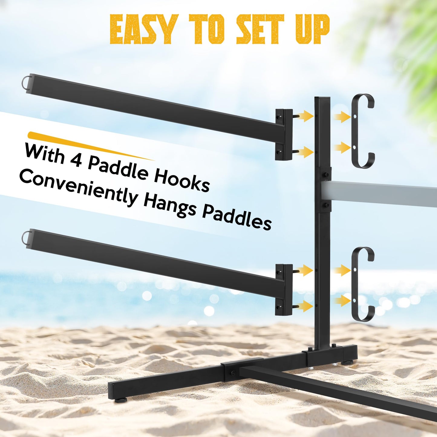 Rengue Kayak Storage Rack, Heavy Duty Freestanding Kayak Stand for 2 Kayaks, SUPs, Canoe and Paddleboard kayak rack for Indoor & Outdoor Use