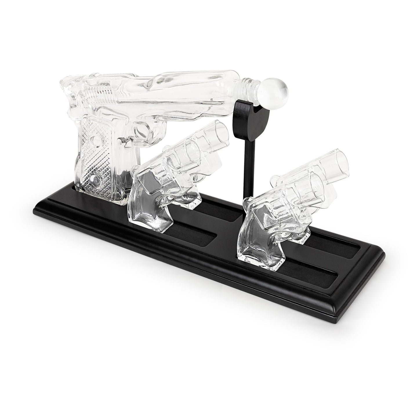 Whiskey Decanter & Glasses Set - Whiskey Decanter with Shot Glasses on on Mahogany Tray - Old Fashioned Bourbon Liquor Drinks Rocks Glasses Set, Whiskey Holiday Gift Box - Bezrat (Mahogany)